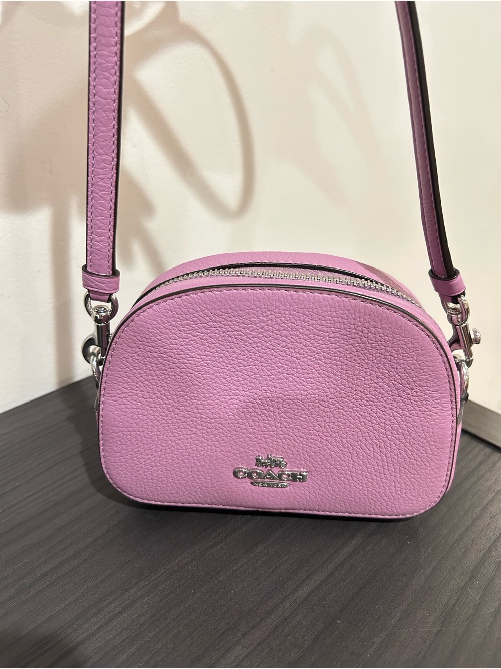Coach Lavender Pebble Leather Crossbody Bag (Style#C7944) EUC